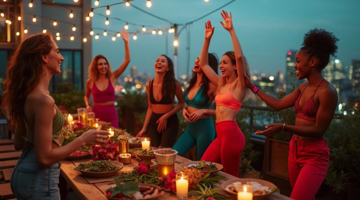 Rooftop garden celebration in Montreal