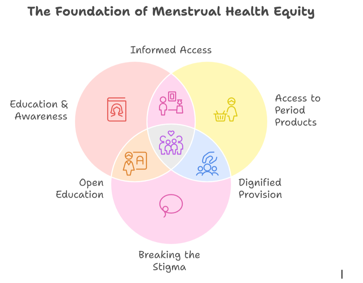 Menstrual equity through education, access, dignity.