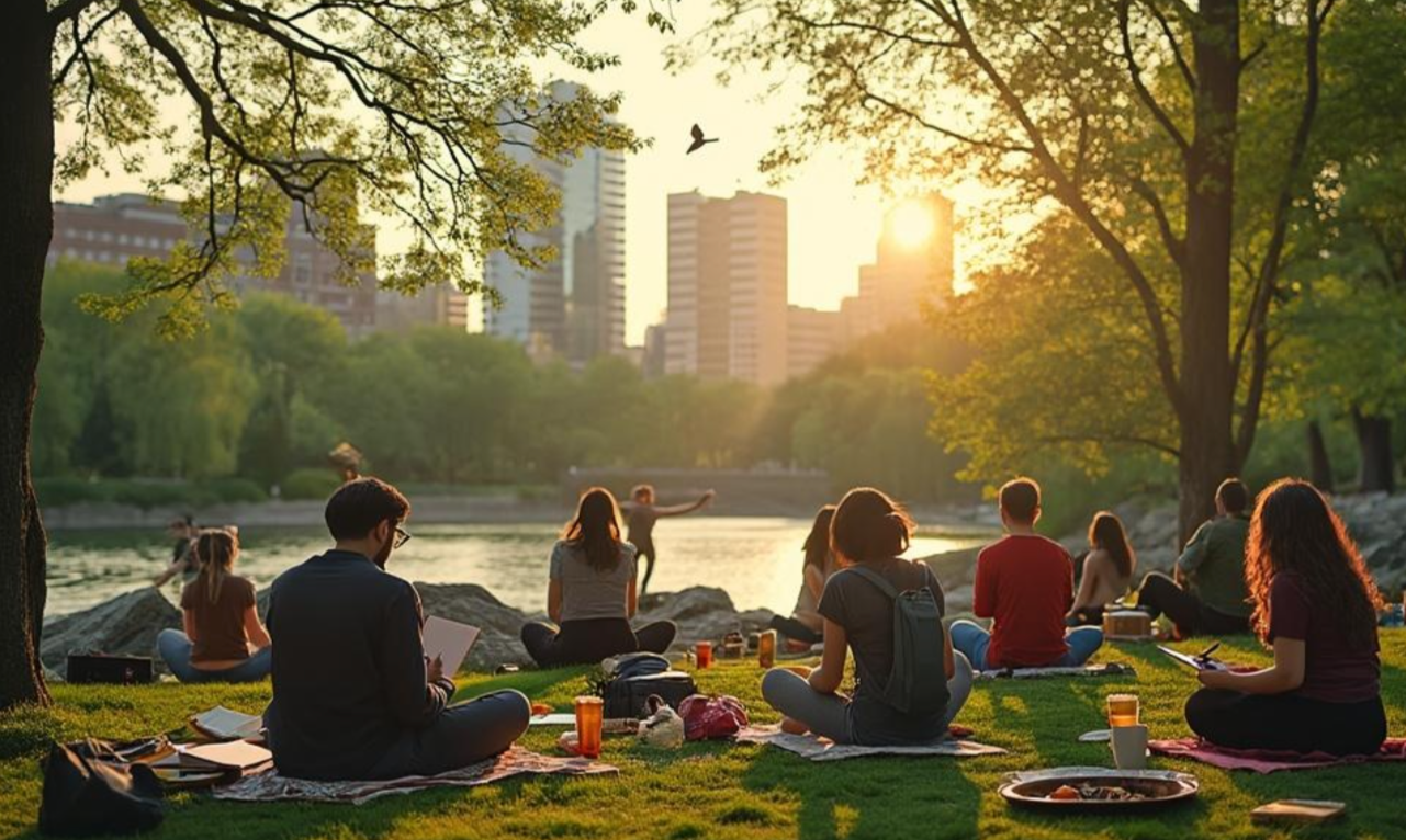 Montrelers chilling by the St-Lawrence river.