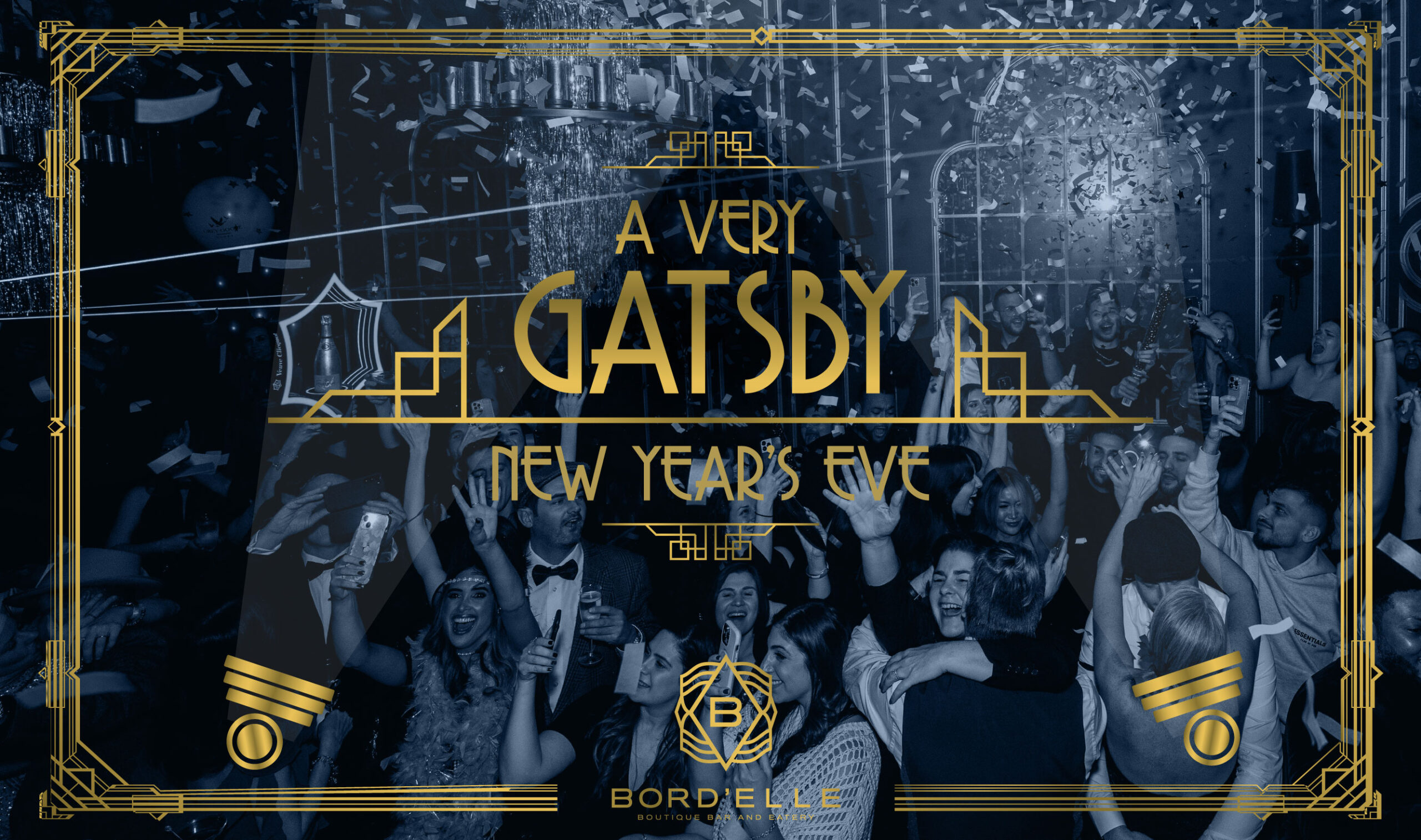 Step into 1929 where the leisure class had epic parties that went until sunrise. Immerse in the sparkles of chandeliers and champagne! -Montreal NYE 