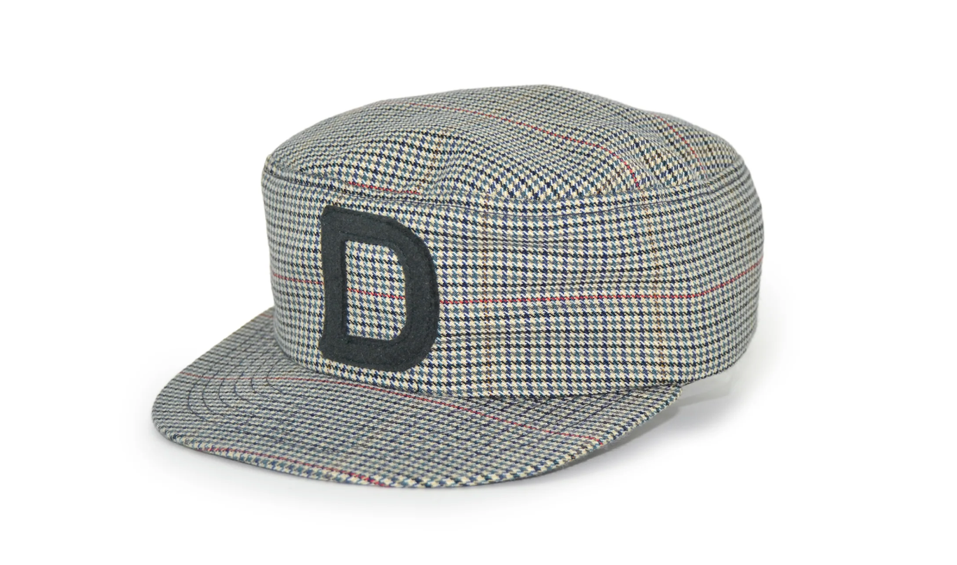 PILLBOX-Houndstooth-Flannel-Cap -made from repurposed vintage flannel suits!