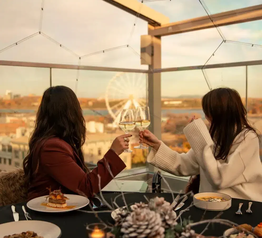 William Gray brilliantly created fine dining cozy witer domes where, you can still enjoy the view!