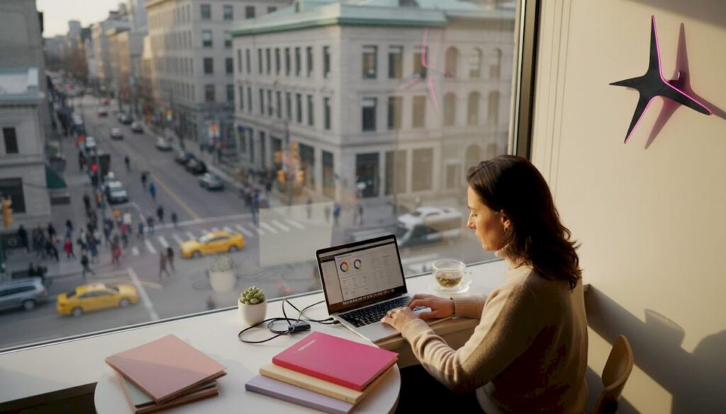 SEO in 2026-Montreal SEO specialist working at corner desk