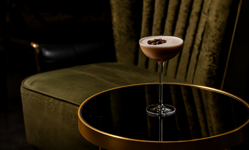 Espresso martini, noiretini. Chambre Noire. Montreal/Quebec liquor. Coffee vodka