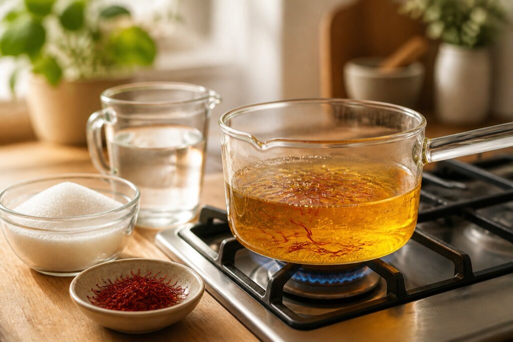 saffron syrup, health benefits, how to make