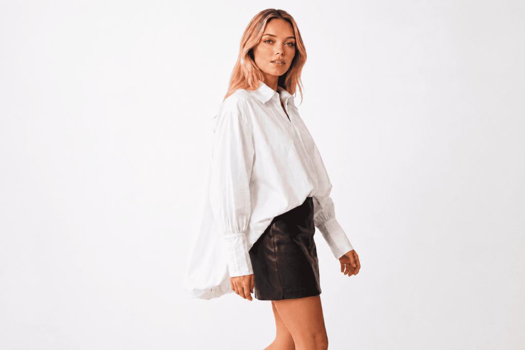 Balloon Sleeve White Shirt