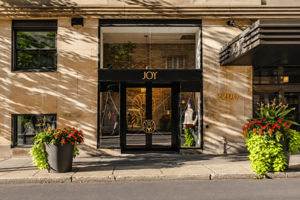 JOY exterior - downtown setting. Best Kept MTL