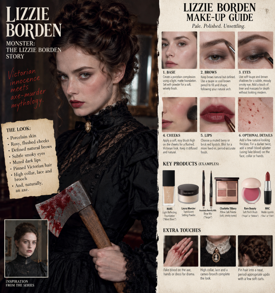 Halloween Make Up Looks for 2026 Lizzie-Borden-Victorian-Makeup-Guide. Halloween Make Up Looks for 2026