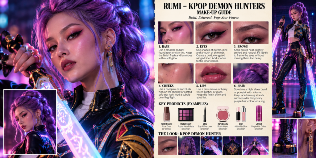 Rumi-K-Pop-Demon-Hunter-Makeup-Guide